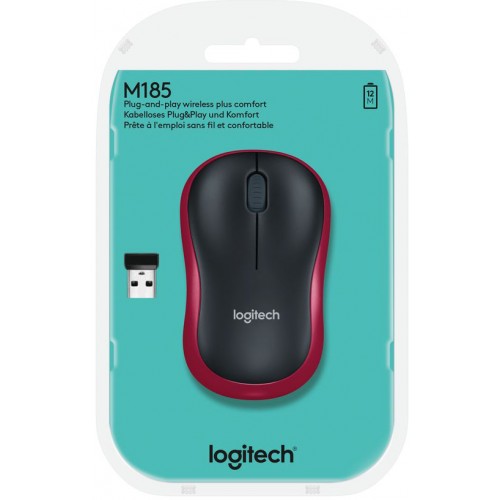 Миша Logitech M185 Wireless Mouse Red (6483685) Миша Logitech M185 Wireless Mouse Red (6483685)