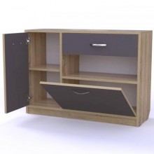 Тумба для взуття Тиса Мебель ТО-106 1 Сонома Графіт 64.5x90 см