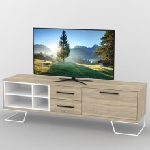 Тумба під телевізор Тиса Мебель ТВ-375 Дуб сонома Білий 55x44x180 см