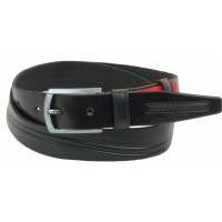 Шкіряний ремінь Skipper 110-130 x 3.5 см Чорний (1047-35)