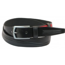 Шкіряний ремінь Skipper 110-130 x 3.5 см Чорний (1047-35)