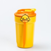 Термокружка Happy Life G. Duck 450 мл з кришкою на защіпці, жовта (HP28489)