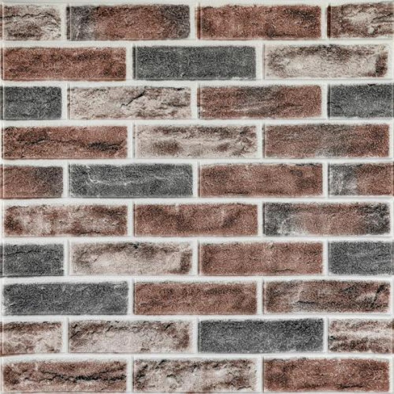 Самоклеюча 3D панель під цеглу клінкер помаранчевий 700x700x6мм (414) Sticker Wall SW-00000769