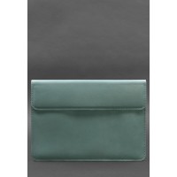 Шкіряний чохол-конверт на магнітах для ноутбука Універсальний Бірюзовий BlankNote