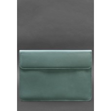 Шкіряний чохол-конверт на магнітах для ноутбука Універсальний Бірюзовий BlankNote