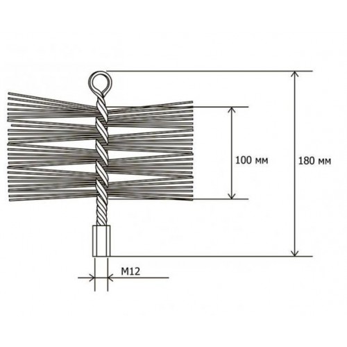 Щітка пластикова Savent 220 мм для чищення димоходу Щітка пластикова Savent 220 мм для чищення димоходу