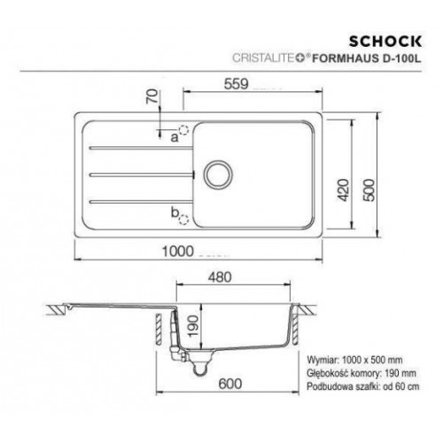 Кухонна мийка Schock Formhaus D-100L onyx