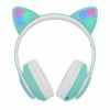 Бездротові Bluetooth навушники з вушками Cat Ear VZV-23M/7805 LED Бирюзові в інтернет супермаркеті PbayMarket!