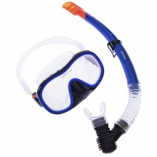 Набір для плавання маска із трубкою Zelart M171-SN132-1-SIL Чорний-синій (PT0888)