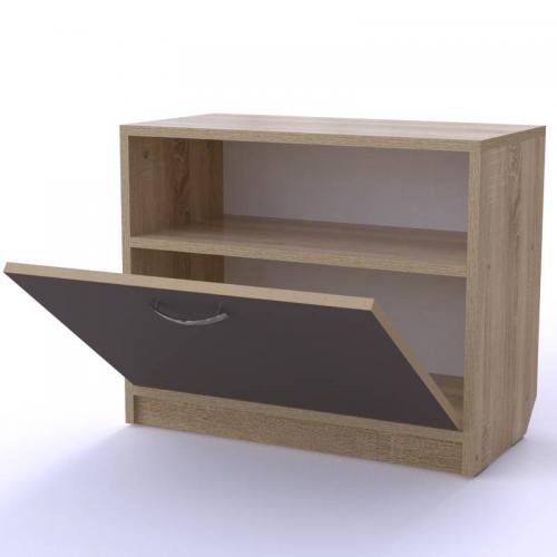 Тумба для взуття Тиса Мебель ТО-100 1 Сонома Графіт 49x60 см Тумба для взуття Тиса Мебель ТО-100 1 Сонома Графіт 49x60 см