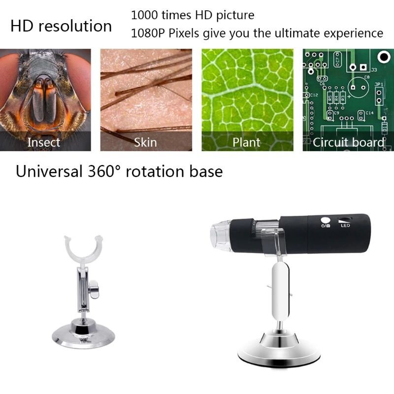 Wifi мікроскоп цифровий акумуляторний з 1000х кратним збільшенням KKMOON BW-1000, із записом фото / відео на смартфон