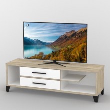 Тумба під телевізор Тиса Мебель ТВ-328 Дуб сонома Білий 49x44x150 см