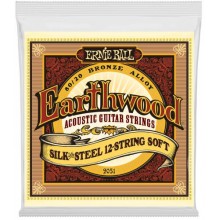 Струни для акустичної гітари Ernie Ball 2051 Earthwood 80/20 Bronze Silk and Steel Extra Soft Acoustic Guitar 12 Strings 9/46