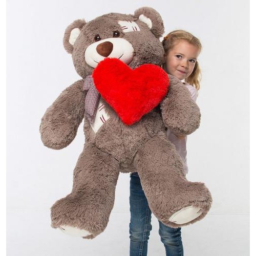 Плюшевий ведмідь із серцем Mister Medved Латки 100 см Капучино (073) Плюшевий ведмідь із серцем Mister Medved Латки 100 см Капучино (073)