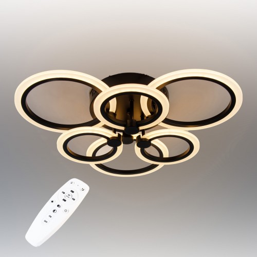 Стельова LED люстра світлодіодний світильник Sunlight чорний 5333/3+3 Стельова LED люстра світлодіодний світильник Sunlight чорний 5333/3+3