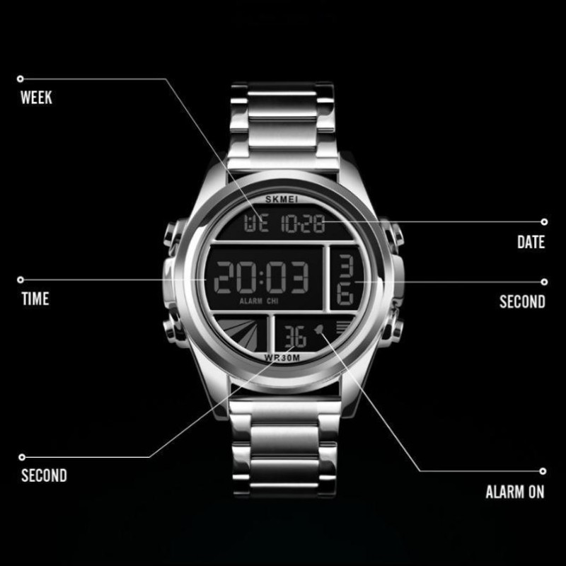 Наручний чоловічий годинник Skmei 1448 Indigo Сріблястий