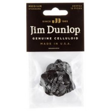 Медіатори Dunlop 483P02MD Genuine Celluloid Black Pearloid Medium Player's Pack (12 шт.)