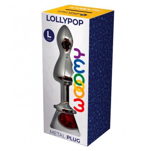 Металева анальна пробка Wooomy Lollypop Double Ball Metal Plug Red L діаметр 3,5 см, довжина 10,5 см в інтернет супермаркеті PbayMarket!