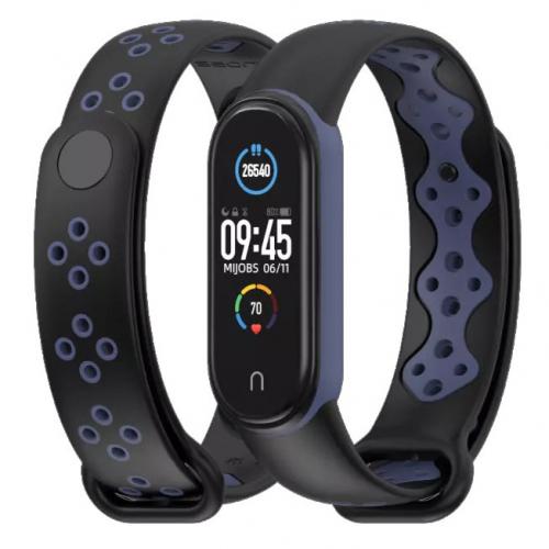 Ремінець MiJobs Sport Style для Xiaomi Mi Band 5/6 Black Blue Ремінець MiJobs Sport Style для Xiaomi Mi Band 5/6 Black Blue