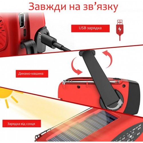 Аварійне, портативне радіо FosPower зі світлодіодним ліхтариком AM / FM NOAA (088R) Аварійне, портативне радіо FosPower зі світлодіодним ліхтариком AM / FM NOAA (088R)