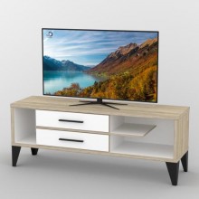 Тумба під телевізор Тиса Мебель ТВ-329 Дуб сонома Білий 60x44x150 см