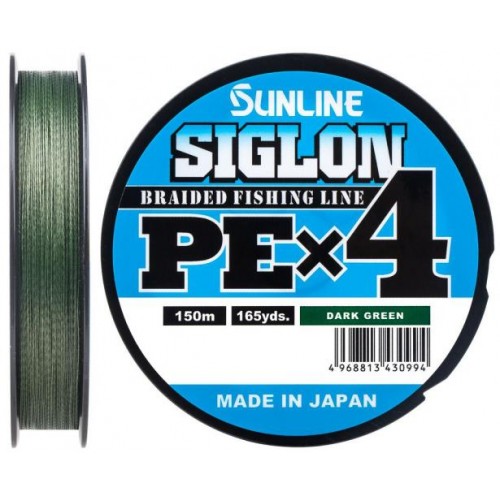 Шнур Sunline Siglon PE н4 150m #2.0/0.242mm 35lb/15.5kg Темно-зелений (1013-1658.09.23) Шнур Sunline Siglon PE н4 150m #2.0/0.242mm 35lb/15.5kg Темно-зелений (1013-1658.09.23)