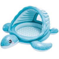 Дитячий надувний басейн Intex 48677 «Черепаха» з навісом, 218 х 206 х 97 см