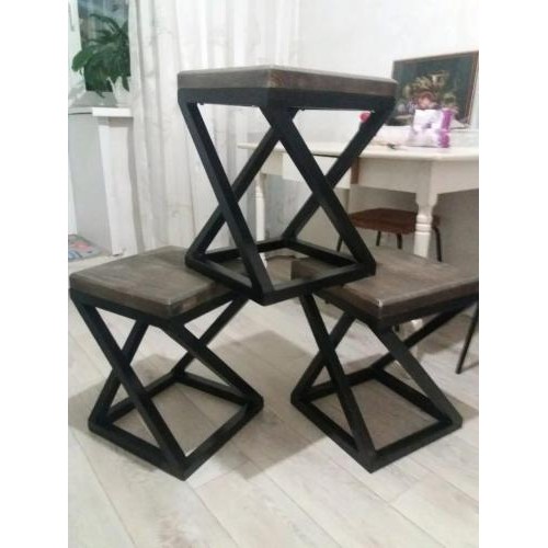 Табурет з металу GoodsMetal у стилі лофт 450х300х300  Табурет з металу GoodsMetal у стилі лофт 450х300х300