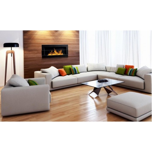 Біокамін GMT 900х400х120 BLACK MAT + СКЛО Біокамін GMT 900х400х120 BLACK MAT + СКЛО