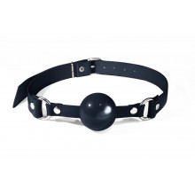 Кляп силіконовий Feral Feelings Silicon Ball Gag Black/Black, чорний ремінець, чорна кулька