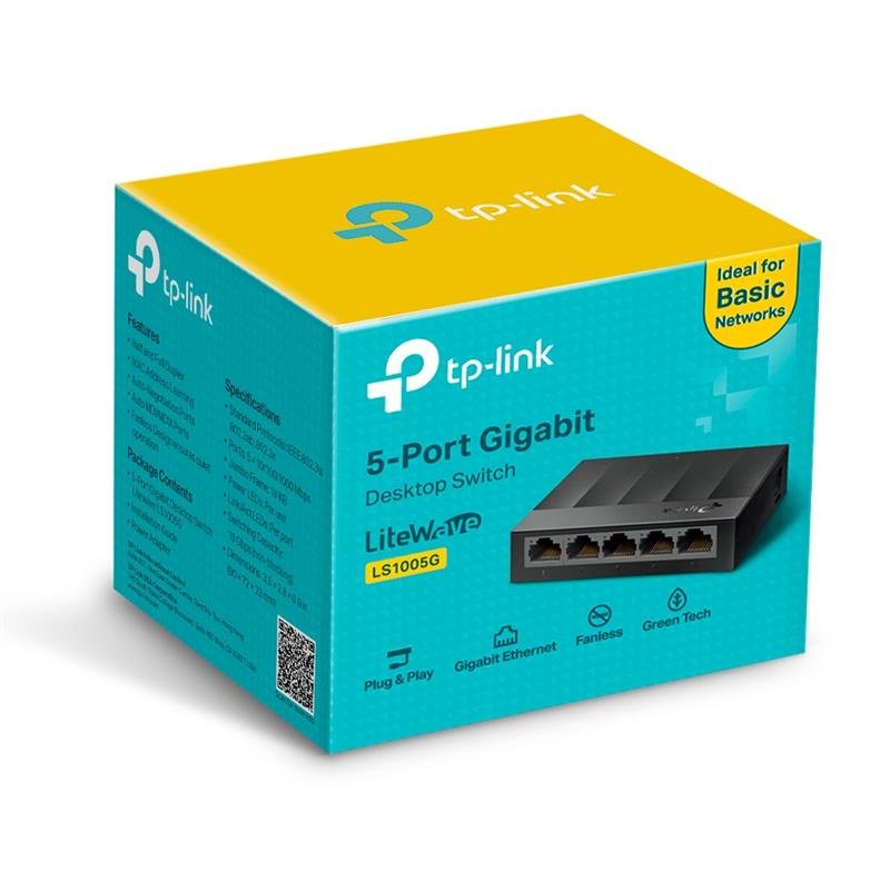 Комутатор TP-Link LS1005G (5хGE, пластик)