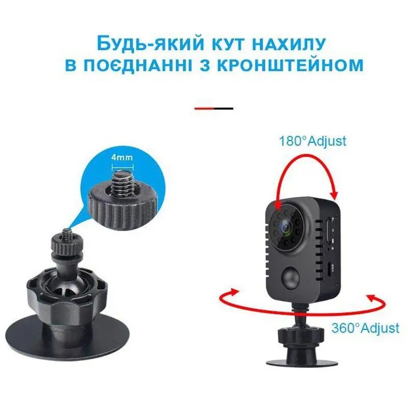 Міні камера з датчиком руху, нічним баченням та записом на карту пам'яті Nectronix MD29, FullHD 1080P, до 30 днів роботи