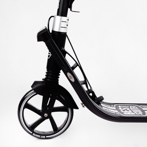 Двоколісний складаний самокат ліхтарик 2 амортизатора Best Scooter 100 кг Black and white (114437) Двоколісний складаний самокат ліхтарик 2 амортизатора Best Scooter 100 кг Black and white (114437)