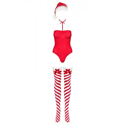 Боді Obsessive Kissmas teddy red L/XL (м'ята упаковка!!!)
