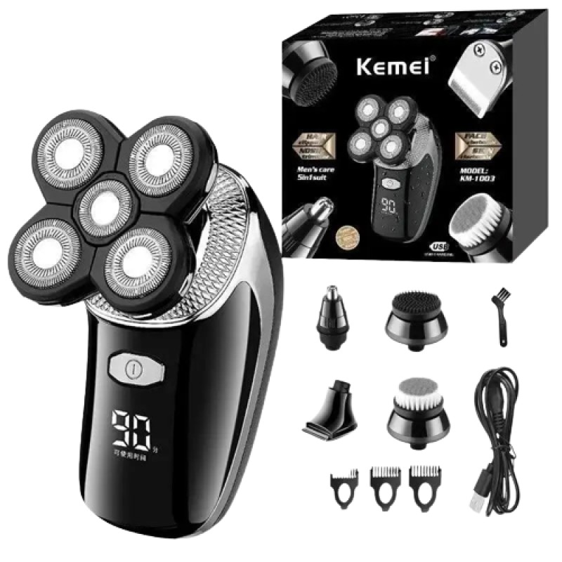 Електробритва Kemei KM-1003 5в1 акумуляторна Black (3_01732)