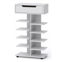 Тумба для взуття з полицями Компанит ТО 15 60х32х104,8 см Альба білий Тумба для взуття з полицями Компанит ТО 15 60х32х104,8 см Альба білий