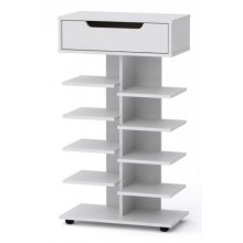 Тумба для взуття з полицями Компанит ТО 15 60х32х104,8 см Альба білий