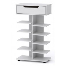 Тумба для взуття з полицями Компанит ТО 15 60х32х104,8 см Альба білий