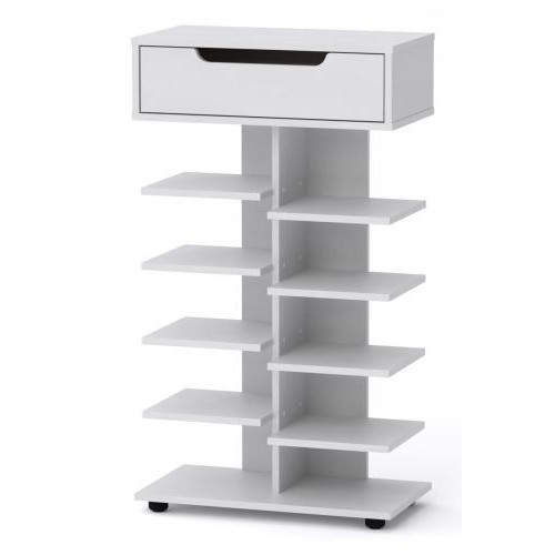 Тумба для взуття з полицями Компанит ТО 15 60х32х104,8 см Альба білий Тумба для взуття з полицями Компанит ТО 15 60х32х104,8 см Альба білий