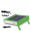 Портативна зарядна станція на сонячній батареї Solar Power з ліхтарем та лампами Power Bank 3000 mAh Green