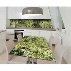 Наклейка 3Д вінілова на стіл Zatarga «Кульбатий кущ» 600х1200 мм для будинків, квартир, столів, кав'ярень, кафе