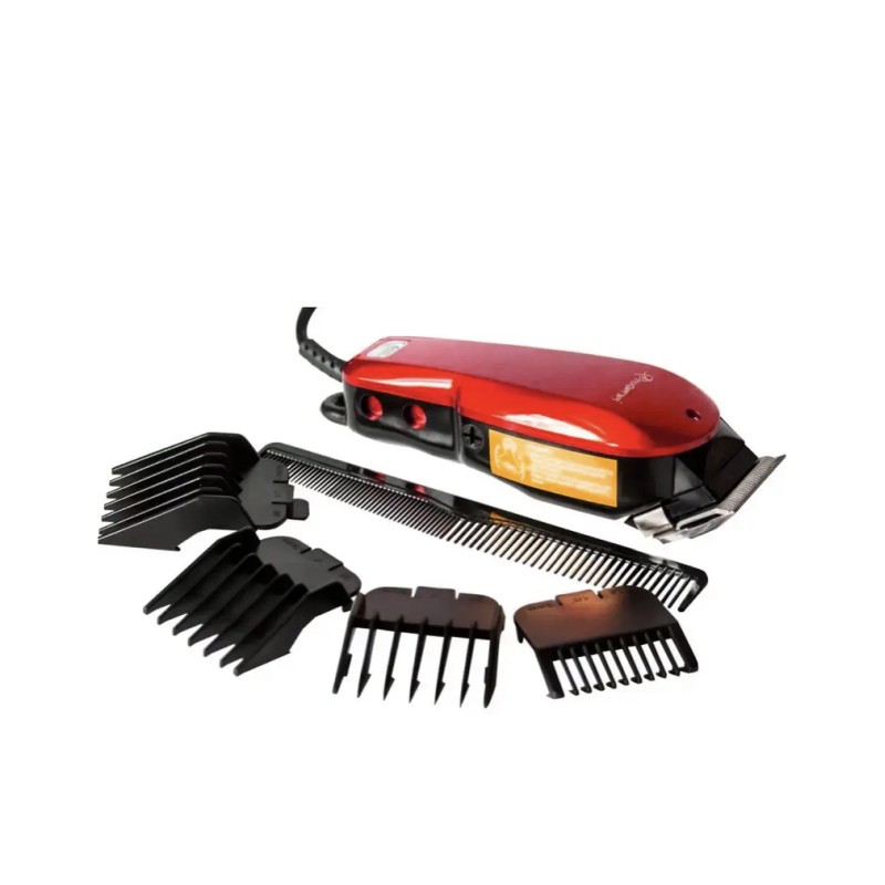 Машинка провідна для стрижки волосся з регулюванням довжини та насадками Gemei GM-1005 Red