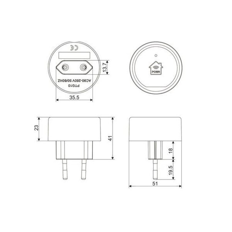 Wifi шлюз PTG10 для керування через інтернет термостатами Poer PTC10 / PTC16 / PTV30
