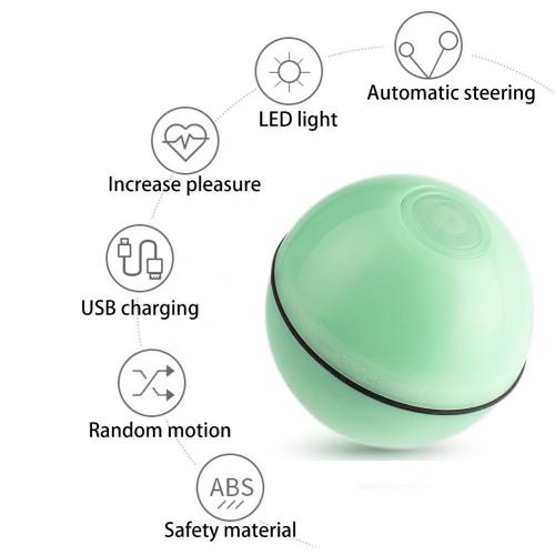 Іграшка для кішки Sundy USB smart м'яч-кулька з хаотичним рухом і червоною точкою, що випромінюється, Зелений (303) Іграшка для кішки Sundy USB smart м'яч-кулька з хаотичним рухом і червоною точкою, що випромінюється, Зелений (303)