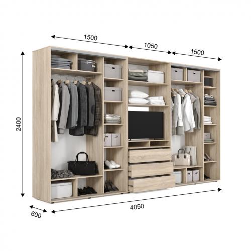 Шафа-купе під телевізор ViAnt ШКTV4 405х60х240 см Дуб сонома (7981)