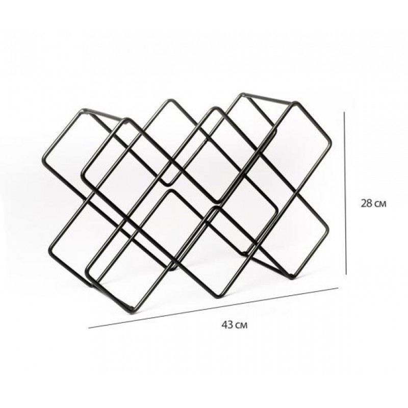 Підставка для пляшок вина Adore Décor Прованс 43х29х15 см Чорний