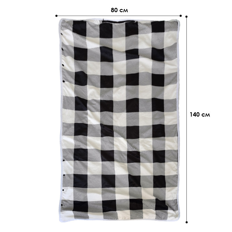 Електрична шаль плед з підігрівом Lesko Usb 140х80 см Black + White (10419-53793)