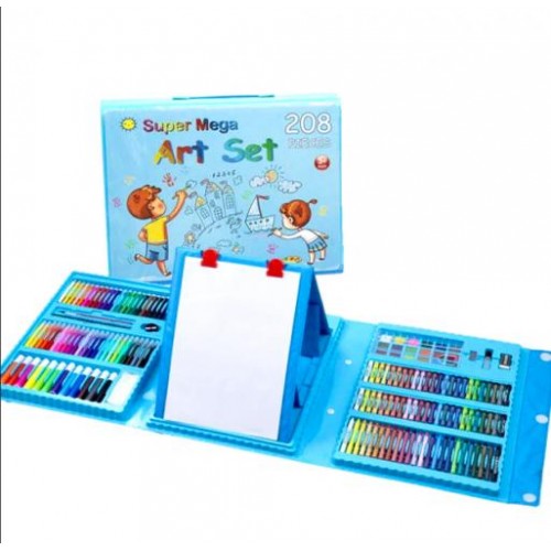 Набір для малювання та творчості з мольбертом у валізці 208 предметів Super Mega Art Set блакитний Набір для малювання та творчості з мольбертом у валізці 208 предметів Super Mega Art Set блакитний