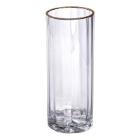 Ваза для квітів скляна YIWU Sandera 25 см Прозоро-золотистий (HP-1707)