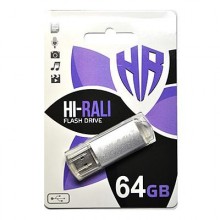Флеш-накопичувач USB 64GB Hi-Rali Rocket Series Silver (HI-64GBVCSL)